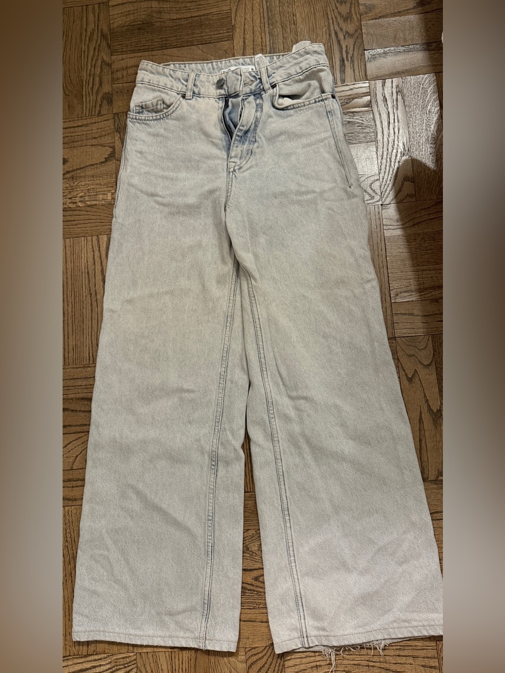 Zara Light Blue Wide-Leg Jeans